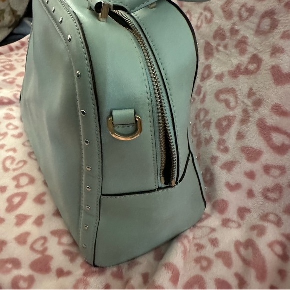 Kate Spade Aqua Blue Studded Leather Satchel with Matching Wallet - Picture 7 of 15